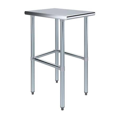 Amgood 24 in. x 18 in. Open Base Stainless Steel Metal Table WT-2418-RCB-Z